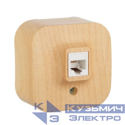 Розетка телефонная 1-м ОП Quteo RJ11 дерево IEK 782274