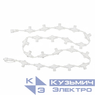 Провод-шина для гирлянд UCX-F90 T20/2M/WH серии F90PRO 2м 20 Т-коннекторов шаг 10см статика/мерцание IP67 бел. Uniel UL-00013216