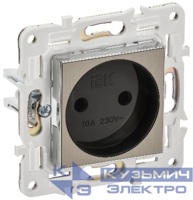 Розетка SKANDY 10А без заземл. без защ. шторок SK-R02N никель IEK SK-R10-10-K50