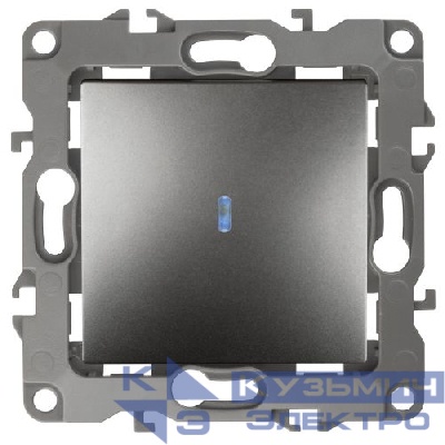 Выключатель 1-кл. СП Эра12 12-1102-12 10А IP20 250В 10AX с подсветкой механизм графит Эра Б0019280