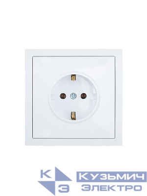 Розетка 1-мест. с/з ПБТ СП ZIMA безвинт. зажим бел. LEZARD 704-0288-122BQC