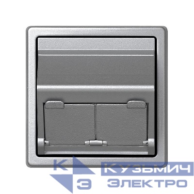 Адаптер на 2 RJ45(12) коннектора 75528; 75540; 75541; 75544-39 75542-30 наклонный Simon73 Loft алюм. 73086-63
