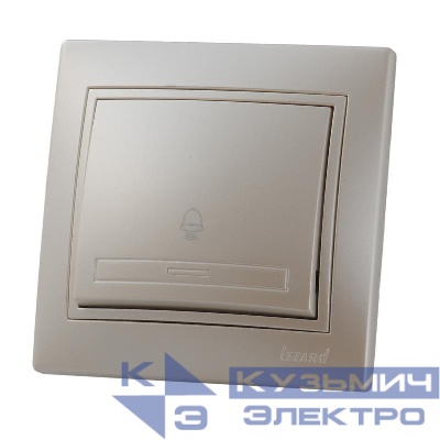 Кнопка звонка Mira со вставкой жемчуж./бел. перламутр. LEZARD 701-3030-103