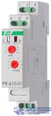 Реле тока РR-610-01 (исп.1 (20-110А); монтаж на DIN-рейке 35мм 230В 10А 1P IP20) F&F EA03.004.001