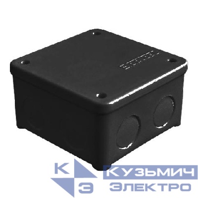 Коробка распределительная ОП 85х85х45мм IP54 7 выходов без гермовводов крышка на винтах материал - полипропилен черн. Epplast 135135