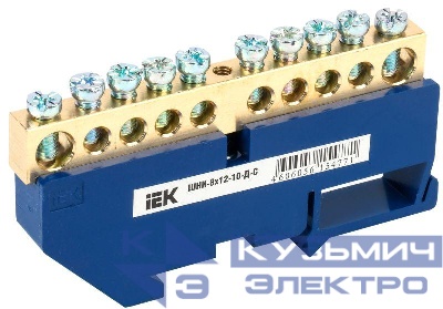 Шина нулевая на DIN-изол. ШНИ-8х12-10-Д-С IEK YNN10-812-10D-K07