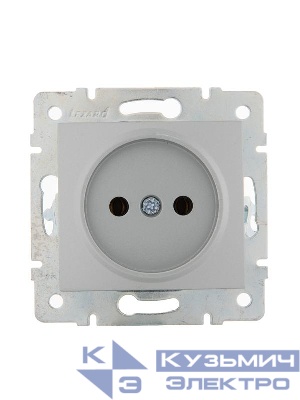 Розетка 1-м СП Karina 16А IP20 без заземл. керамика механизм матов. серебр. LEZARD 707-4388-121