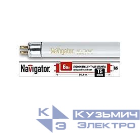 Лампа люминесцентная 94 106 NTL-T5-06-840-G5 6Вт T5 4200К G5 Navigator 94106