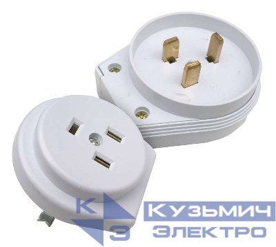 Разъем РШ-ВШ 32А 250В пластиковый СП бел. 9133 IN HOME 4690612010212