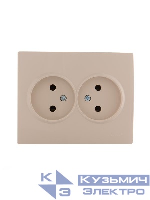 Розетка 2-м СП Karina 16А IP20 без заземл. керамика крем. LEZARD 707-0300-128
