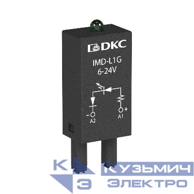 Модуль индикации и защиты LED зел.+варистор (A1+) 24В AC/DC DKC IMD-LV1G