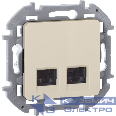 Розетка компьютерная 2-м Inspiria RJ45 кат.6 UTP механизм сл. кость IEK 673841