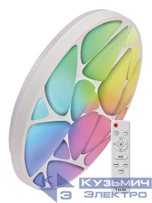 Светильник светодиодный PREMIUM SHELL RGB 75Вт 230В 3000-6500К 6000лм IP40 500х80мм настенно-потолочныйуправляемый с пультом ДУ с RGB подсветкой КОСМОС KSShelRGB75W