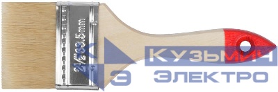 Кисть флейцевая "Оптима" 2.5дюйм (63мм) натур. свет. щетина деревянная ручка КУРС 00816