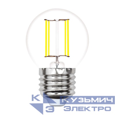 Лампа светодиодная LED-G45-5W/WW/E27/CL/MB GLM10TR форма "шар" прозр. Multibright свет теплый бел. 3000К 100-50-10 упак. Картон Uniel UL-00002370