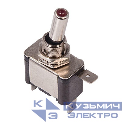 Тумблер 12В 20А (3с) ON-OFF 1п с красн. LED подсветкой (ASW-07D) Rexant 36-4330