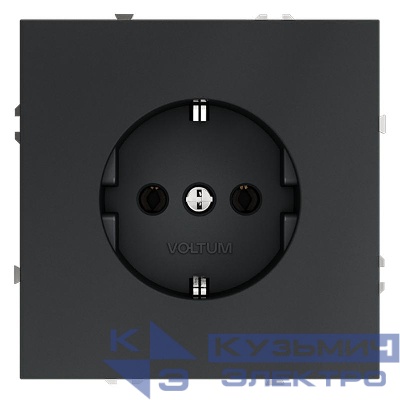 Розетка 1-м СП S70 16А с заземл. механизм графит Voltum VLS040107
