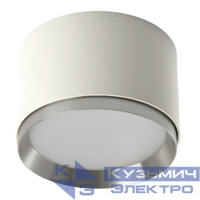 Светильник HL459 12Вт GX53 230В потолочн. бел. + хром FERON 51688