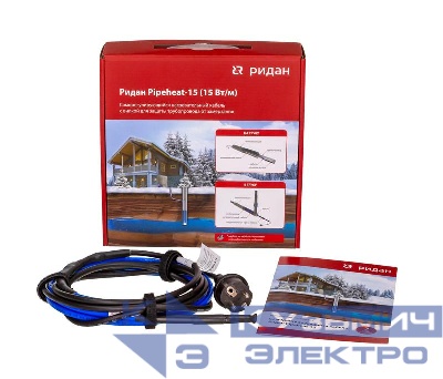 Кабель нагревательный саморег. Pipeheat-15 30Вт 2м с вилкой Ридан 21RT0800R