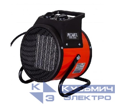 Пушка тепловая электрическая ТЭПК-3000К 3кВт керамич. нагревательный элемент кругл. Ресанта 67/1/27