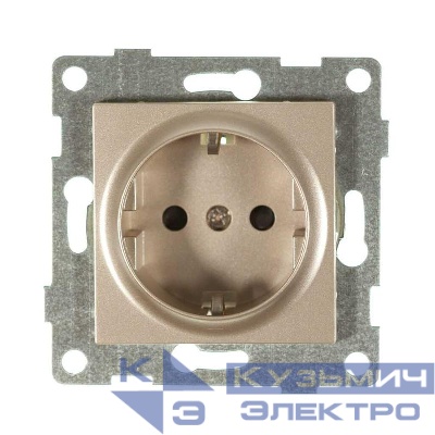Механизм розетки 1-местн. с/з с з/ш СП Ugra 16А IP20 250В шампань GUSI С11Р4-027