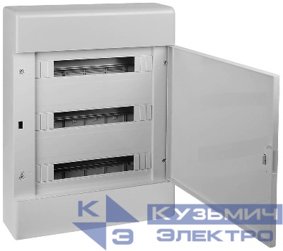 Щиток Тусо открытая проводка на 54 модуля 648х468х116мм (сер. с непрозр. дверцей) Ruvinil 68054С