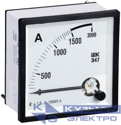 Амперметр Э47 72х72мм 1500/5А кл. точн. 1.5 IEK IPA10-6-1500-E