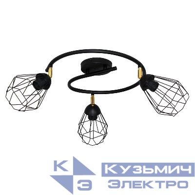 Светильник НПБ 01-3х60-224 "Кристаль" 131 E27 [ИМ] потолочный черн. муар Элетех 1005405216