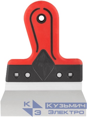 Шпатель фасадный Профи 150мм прорезиненная ручка нерж. сталь КУРС 06421