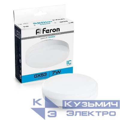 Лампа светодиодная LB-451 7Вт 6400К GX53 230В FERON 25866