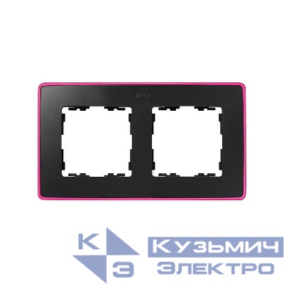 Рамка 2-м Simon82 Detail графит; основание неоново-роз. Simon 8201620-261