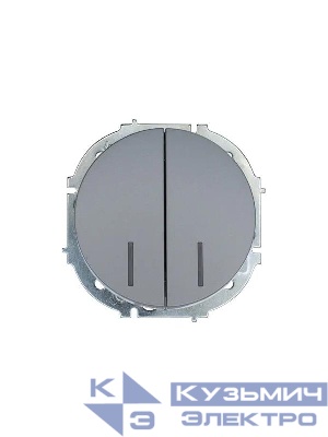 Выключатель 2-кл. СП OSEN 10А IP20 с подсветкой механизм сер. матов. LEZARD 743-7488-112