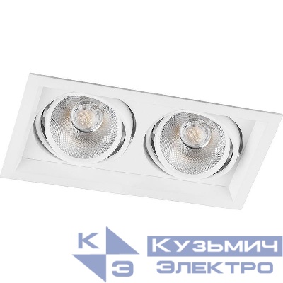 Светильник светодиодный AL202 2х12Вт 4000К 2160лм 35град. карданный с драйвером и клеммой в комплекте бел. FERON 29774