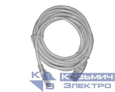 Патч-корд UTP4 cat 5e, 3,0м, ВС, LSZH, серый, литой коннектор NETKO Optima
