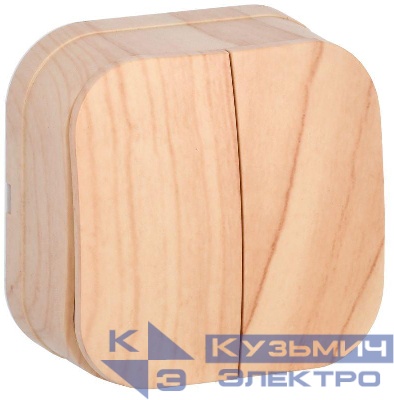 Выключатель 2-кл. ОП GLORY 10А ВС20-2-0-ХС сосна IEK EVH20-K34-10