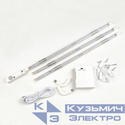 Комплект полос светодиодных ULM-F42-3Вт/4200K SENSOR IP20 WHITE с датч. движения 10Lux пит. 4ААА Uniel UL-00002889