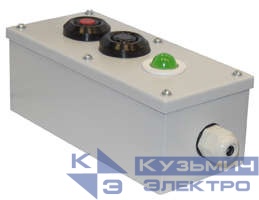 Пост кнопочный ПКУ-15-21.131-54У2 (1хСКЛ11 зел. 220В + 1хВК30-10-11110-54(1з+1р) черн. + 1хВК30-10-11110-54(1з+1р) красн. + PG-19) пост управления Электротехник ET054782