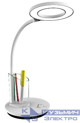 Светильник настольный KD-826 C01 LED 8Вт 230В 480лм сенсор. RGB-подсв. рег. ярк/цветов. темп. пенал бел. Camelion 14145