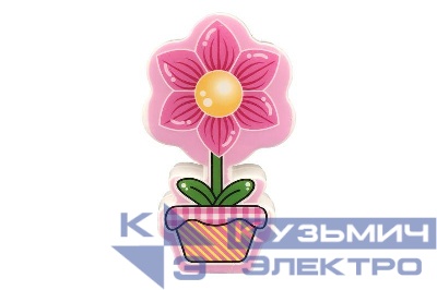 Светильник светодиодный NL-231 "Цветок" 220В ночник с выкл. розов. Camelion 13806