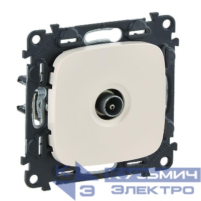 Розетка телевизионная проходная TV 1-м Valena Allure 1.5дБ/14дБ 0-2400МГц с лицев. панелью механизм сл. кость Leg 753861