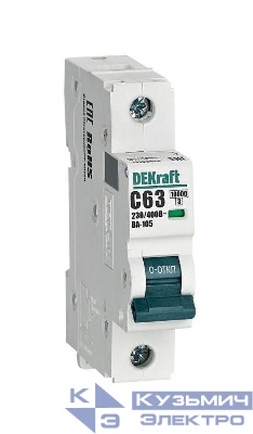 Выключатель автоматический модульный 1п C 63А 10кА ВА-105 DEKraft 13159DEK
