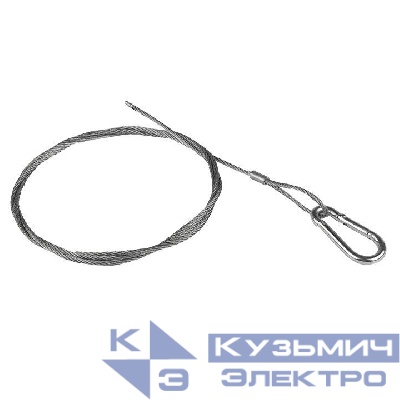 Трос стальной 2мм с карабином L=1м EKF trk-1