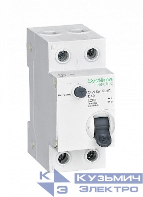 Выключатель автоматический дифференциального тока 2п (1P+N) C 40А 30мА тип AC 4.5кА City9 Set 230В SE C9D34640