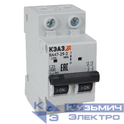 Выключатель автоматический модульный ВА47-29-2C50-УХЛ3 (4.5кА) КЭАЗ 318250