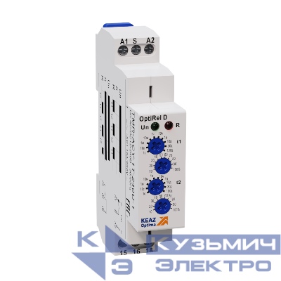 Реле времени OptiRel D TMR-ACY-1T-240U-1 циклическое 16А 1СО 12-230АС/DC КЭАЗ 332030