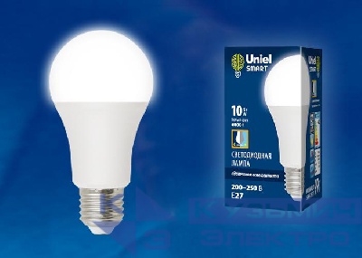 Лампа светодиодная LED-A60-10W/4000K/E27 /PS PLS10WH 10Вт матовая 4000К нейтр. бел. E27 с датчиком освещенности (упак. картон) Uniel UL-00005710