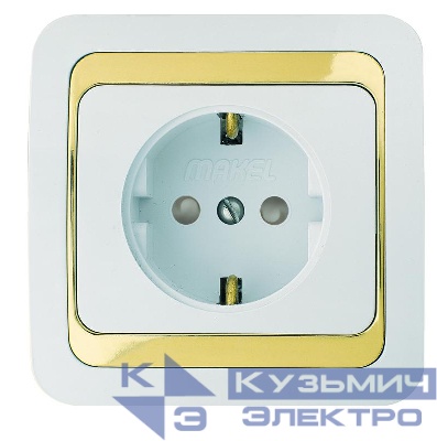 Розетка Mimoza с заземл. с зол. вставкой Makel 12228