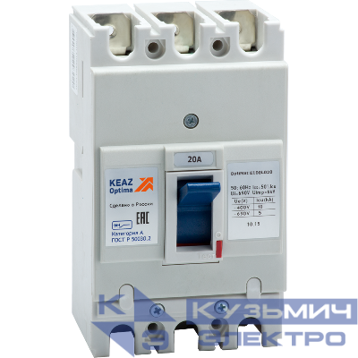 Выключатель автоматический 20А 6кА OptiMat E100L020 УХЛ3 КЭАЗ 100001