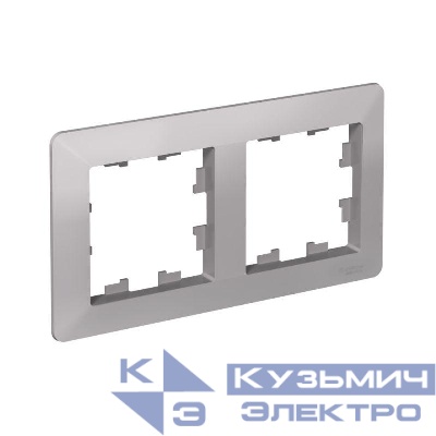 Рамка 2-м AtlasDesign Air алюм./дым. черн. SE ATN220302