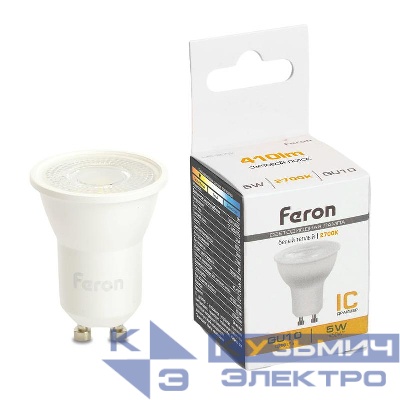 Лампа светодиодная LB-272 5Вт MR11 2700К GU10 230В с линзой 38град. FERON 51218